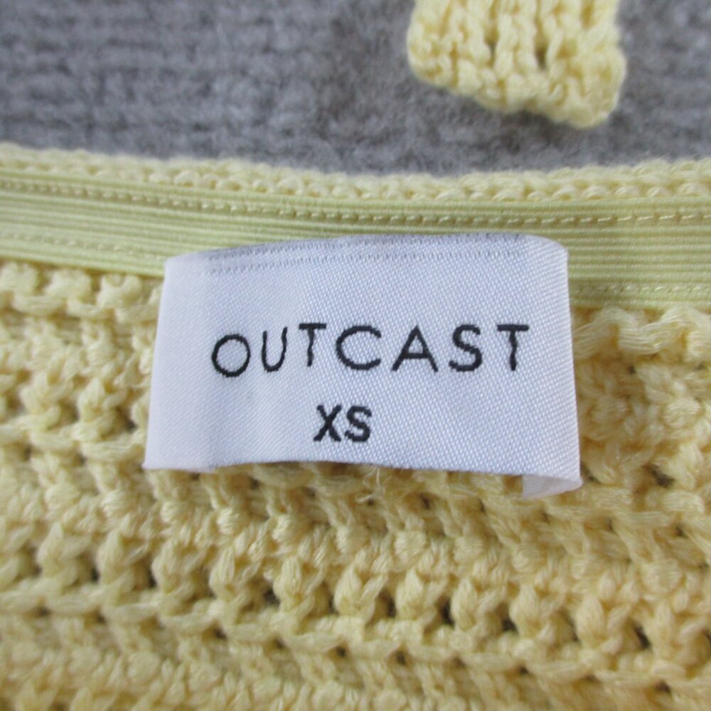 Outcast Celeste Crop Top & Maxi Dress Set Womens XS Lemon Yellow Crochet Knit - Picture 10 of 11
